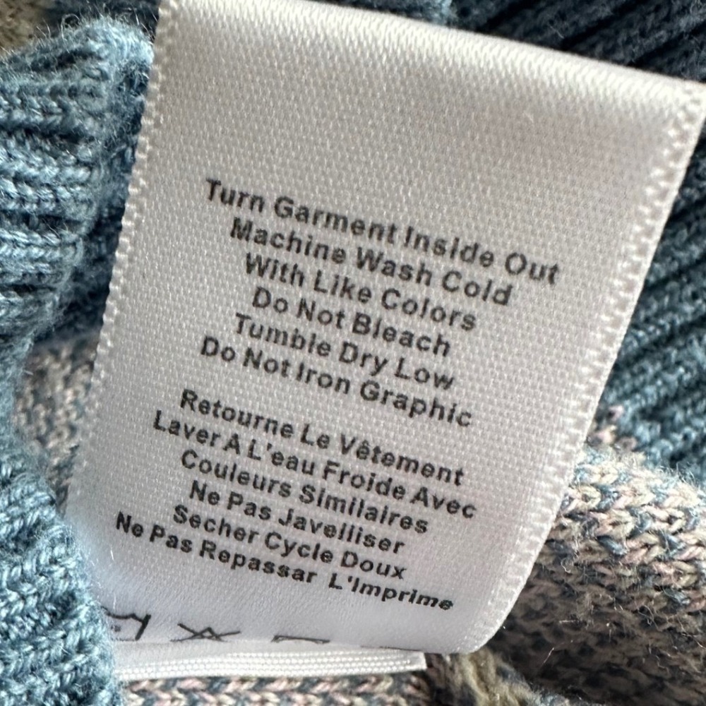 Spiritual Gangster‎ Floral Knit Crewneck Sweater XS Blue Coquette - Picture 7 of 8